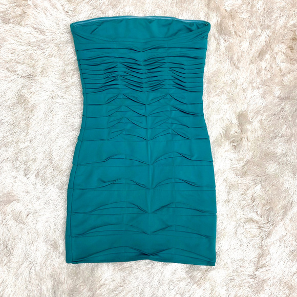 Show Girlz Teal Strapless Dress - Picture 2 of 5